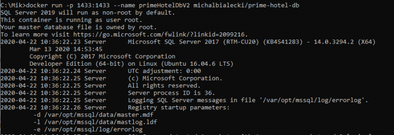 Set up a SQL Server in a docker container - Michał Białecki Blog